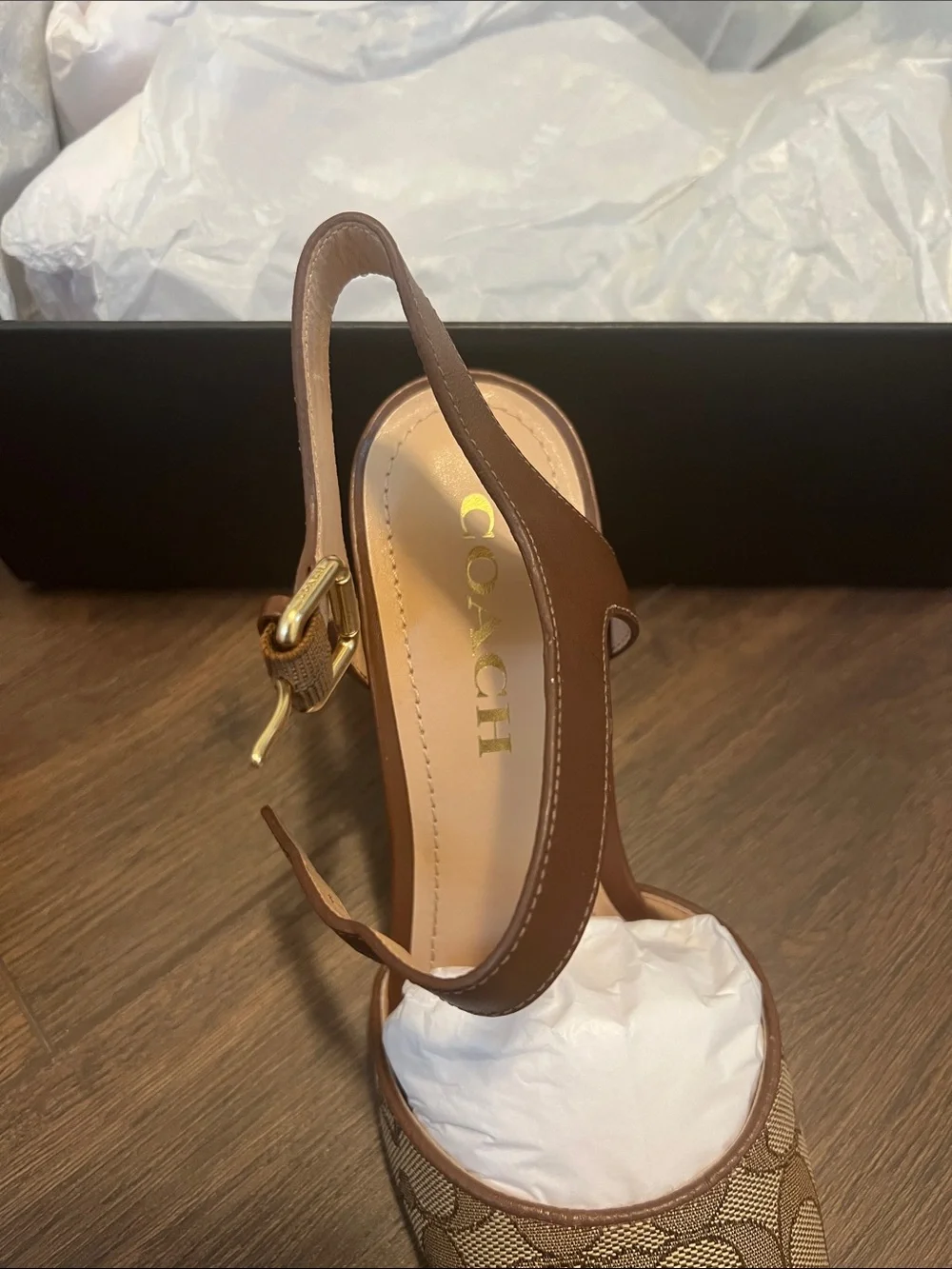 Coach Marla Sandal in Signature Jacquard NWT